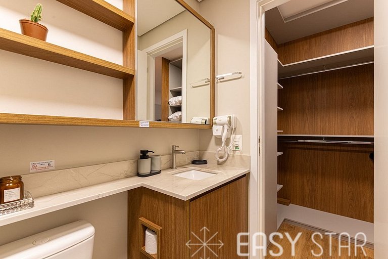 Easy Star - Studio sofisticado C/Vaga no Campo Belo - AH06I