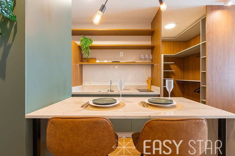 Easy Star - Studio sofisticado C/Vaga no Campo Belo - AH06I