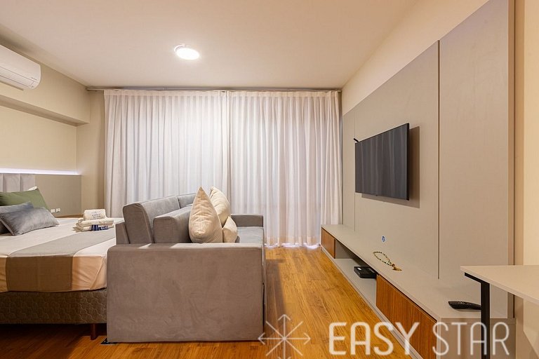 Easy Star - Studio sofisticado C/Vaga no Campo Belo - AH06I