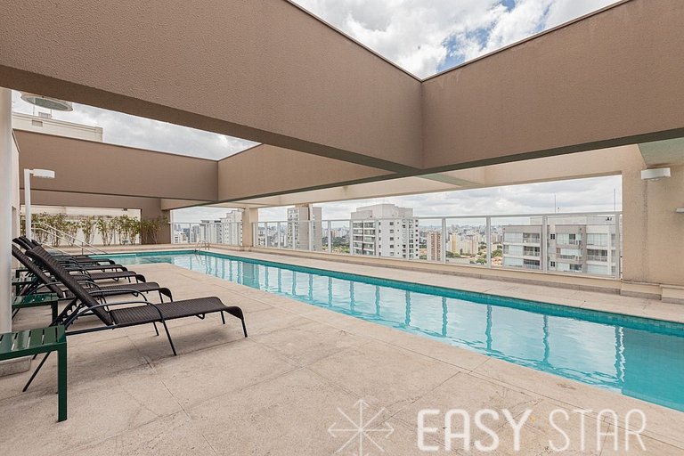 Easy Star - Studio sofisticado C/Vaga no Campo Belo - AH06I