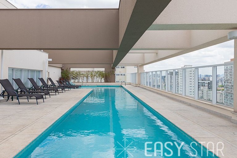 Easy Star - Studio sofisticado C/Vaga no Campo Belo - AH06I