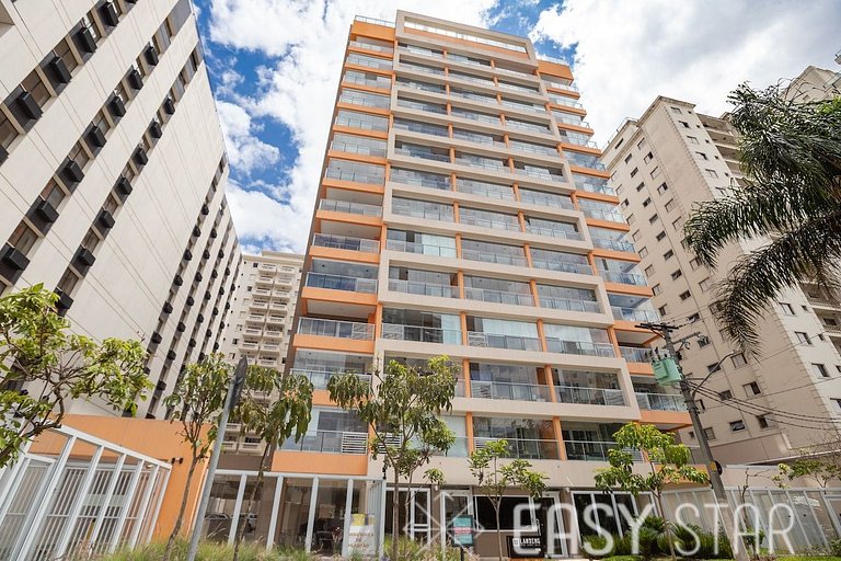 Easy Star - Studio sofisticado C/Vaga no Campo Belo - AH06I