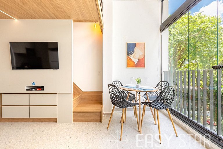 Easy Star - Apartamento fabuloso com mezanino ao lado do All