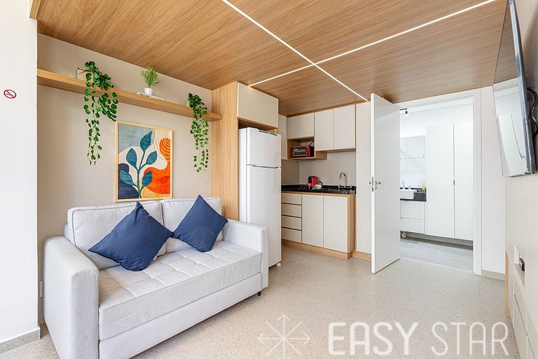 Easy Star - Apartamento fabuloso com mezanino ao lado do All