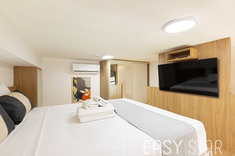 Easy Star - Apartamento fabuloso com mezanino ao lado do All