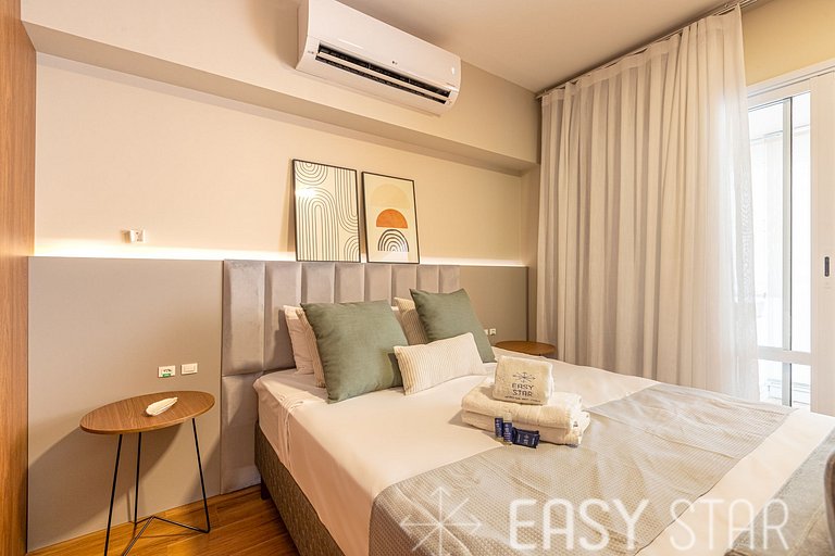 Easy Star - Studio sofisticado C/Vaga no Campo Belo - AH06I