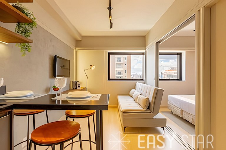 Easy Star - Prático flat próximo do Shopping Pamplona - DO03