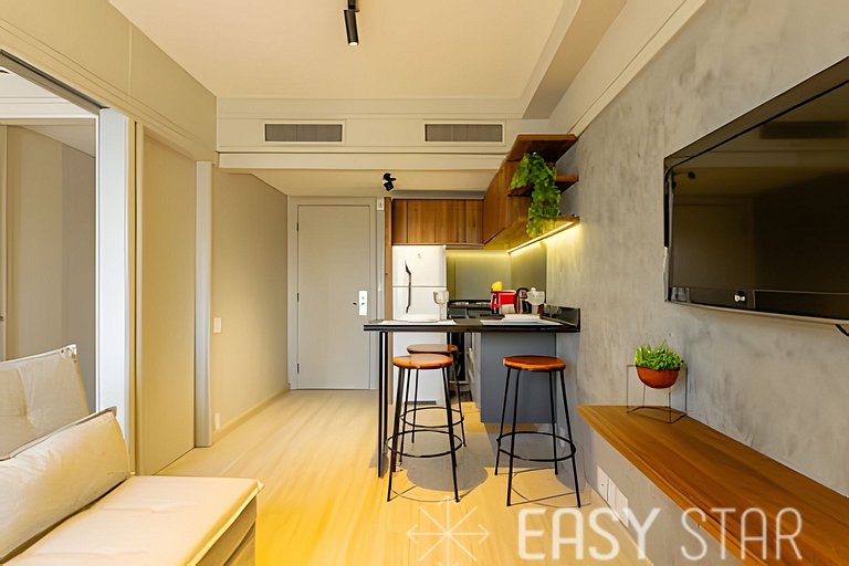 Easy Star - Prático flat próximo do Shopping Pamplona - DO03