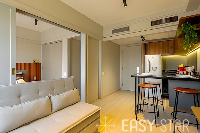 Easy Star - Prático flat próximo do Shopping Pamplona - DO03