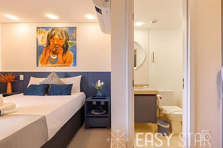 Easy Star - Lindo studio iluminado no Brooklin - FE01I