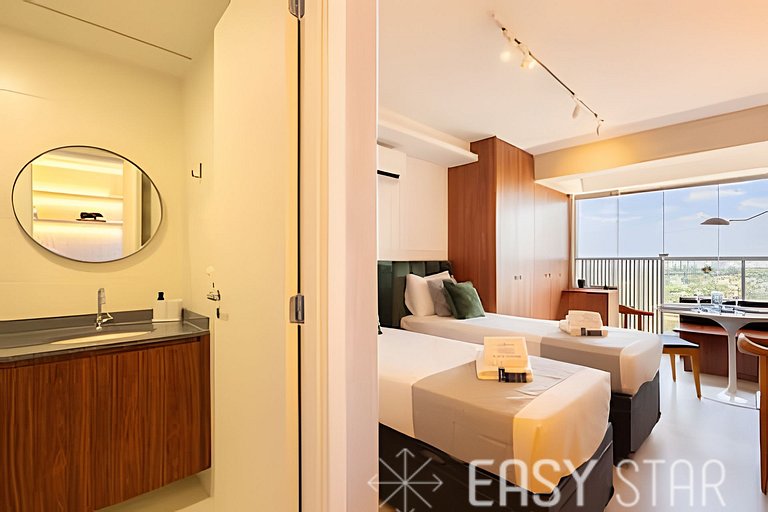 Easy Star - Fabuloso studio duplo no Alto da Boa Vista - GA0
