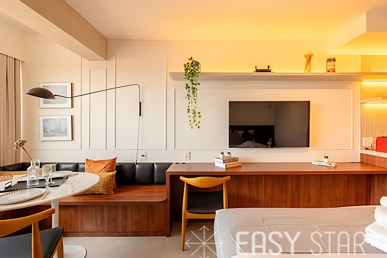 Easy Star - Fabuloso studio duplo no Alto da Boa Vista - GA0