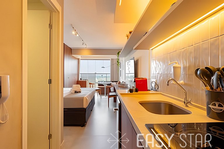 Easy Star - Fabuloso studio duplo no Alto da Boa Vista - GA0