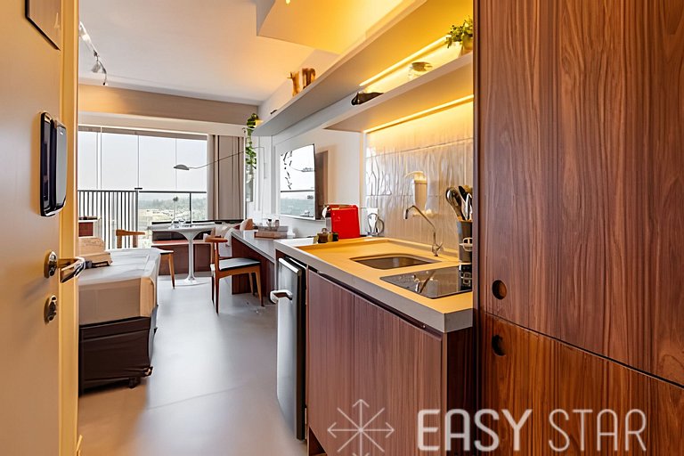 Easy Star - Fabuloso studio duplo no Alto da Boa Vista - GA0