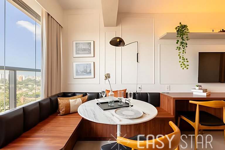 Easy Star - Fabuloso studio duplo no Alto da Boa Vista - GA0