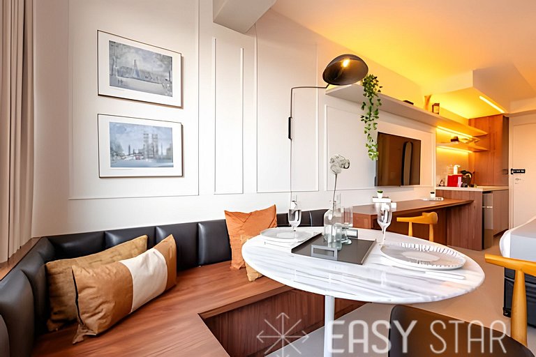 Easy Star - Fabuloso studio duplo no Alto da Boa Vista - GA0