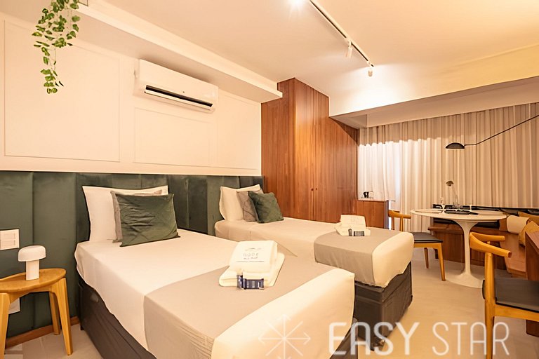 Easy Star - Fabuloso studio duplo no Alto da Boa Vista - GA0