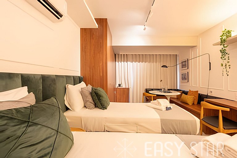 Easy Star - Fabuloso studio duplo no Alto da Boa Vista - GA0