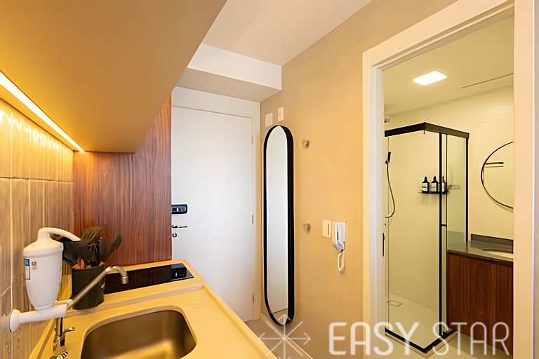 Easy Star - Fabuloso studio duplo no Alto da Boa Vista - GA0