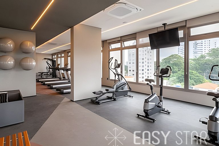 Easy Star - Fabuloso studio duplo no Alto da Boa Vista - GA0