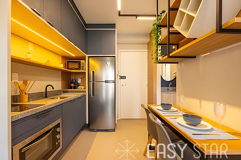 Easy Star - Belo apto com 1 quarto e varanda - II01I