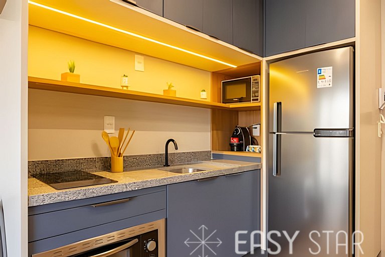Easy Star - Belo apto com 1 quarto e varanda - II01I