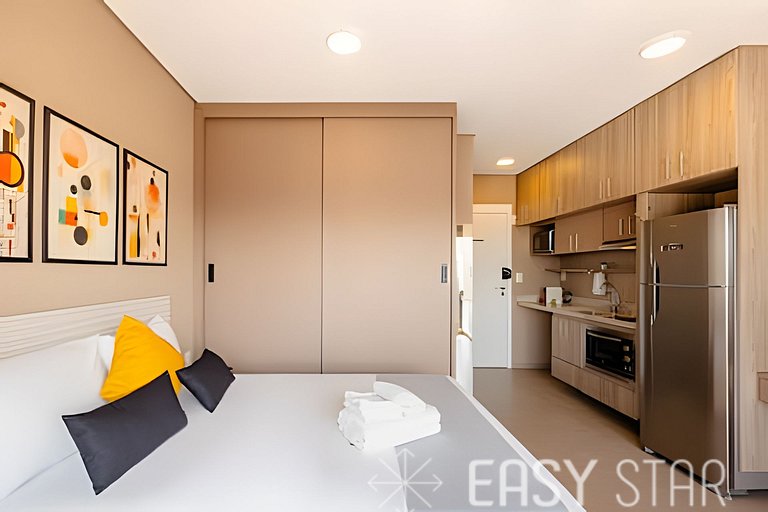 Easy Star - Lindo studio no 24° andar com vista livre - IL01