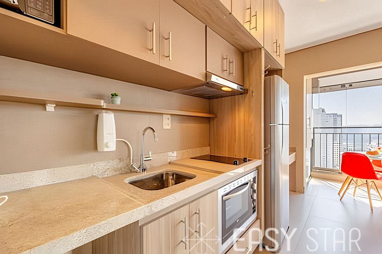 Easy Star - Lindo studio no 24° andar com vista livre - IL01