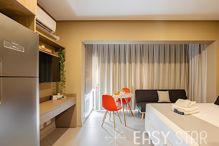 Easy Star - Lindo studio no 24° andar com vista livre - IL01