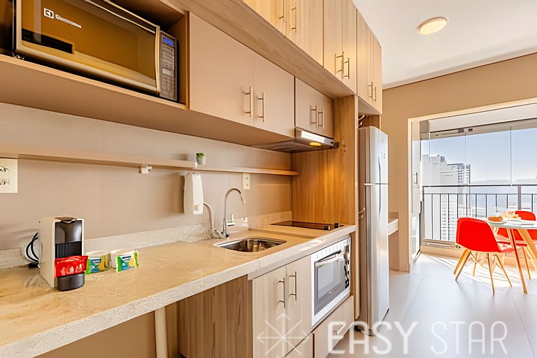 Easy Star - Lindo studio no 24° andar com vista livre - IL01