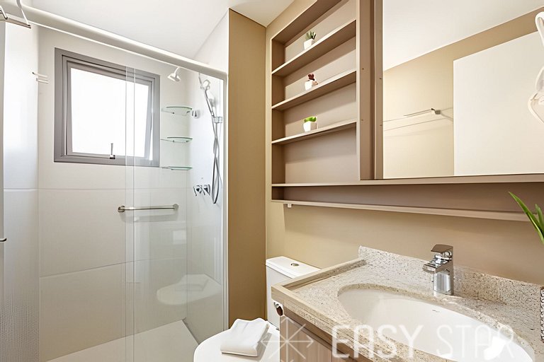 Easy Star - Lindo studio no 24° andar com vista livre - IL01