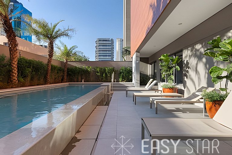 Easy Star - Lindo studio no 24° andar com vista livre - IL01