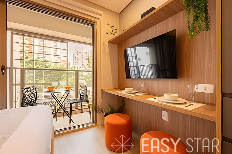 Easy Star - Charmoso studio no Novo Brooklin - KB03I