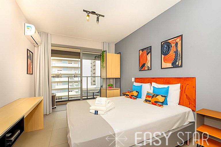 Easy Star - Belo studio com varanda em Perdizes - KW01I