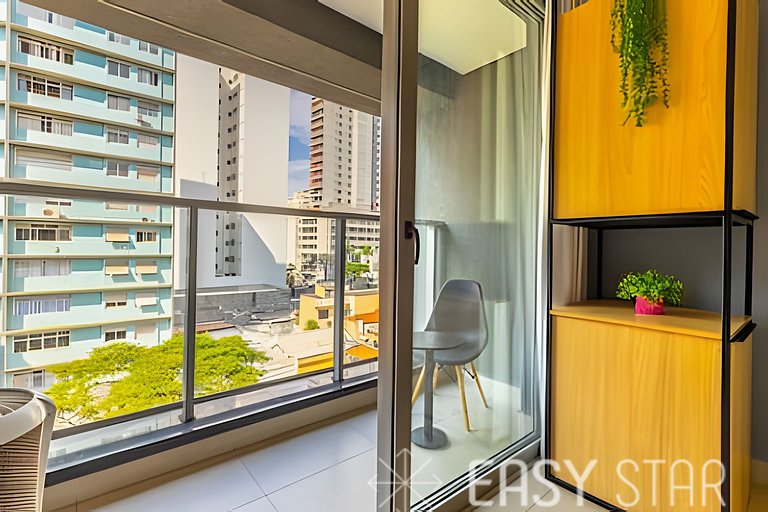Easy Star - Belo studio com varanda em Perdizes - KW01I
