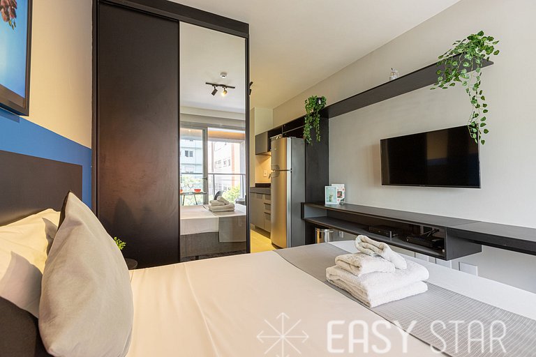 Easy Star - Studio fresco e iluminado perto do Allianz Parqu