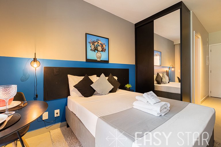 Easy Star - Studio fresco e iluminado perto do Allianz Parqu