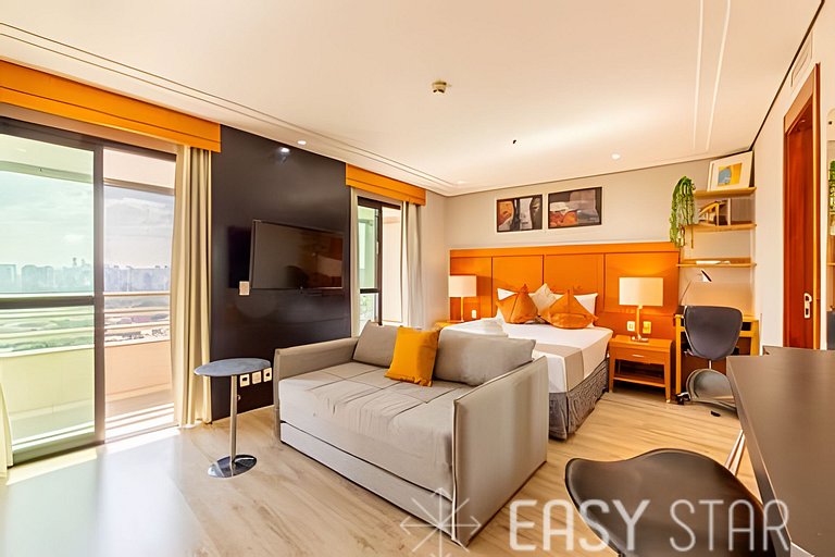 Easy Star - Charmoso flat C/vaga no coração do itaim Bibi -