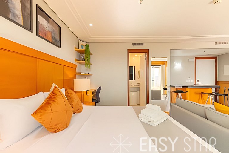 Easy Star - Charmoso flat C/vaga no coração do itaim Bibi -