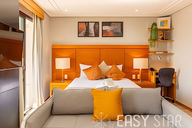 Easy Star - Charmoso flat C/vaga no coração do itaim Bibi -