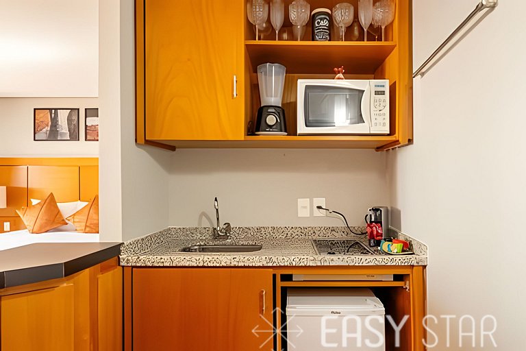 Easy Star - Charmoso flat C/vaga no coração do itaim Bibi -
