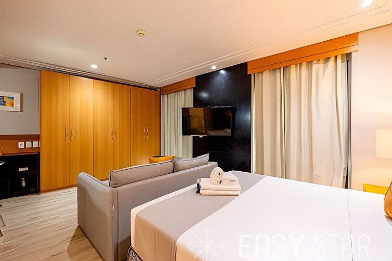 Easy Star - Charmoso flat C/vaga no coração do itaim Bibi -