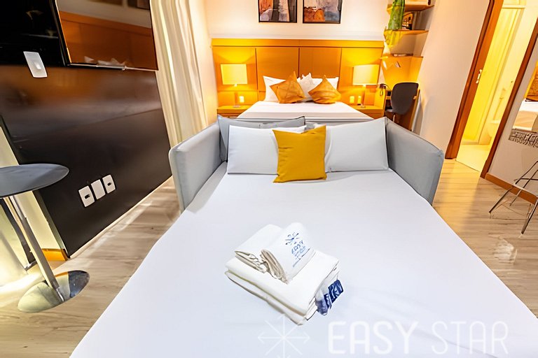 Easy Star - Charmoso flat C/vaga no coração do itaim Bibi -