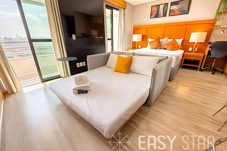 Easy Star - Charmoso flat C/vaga no coração do itaim Bibi -
