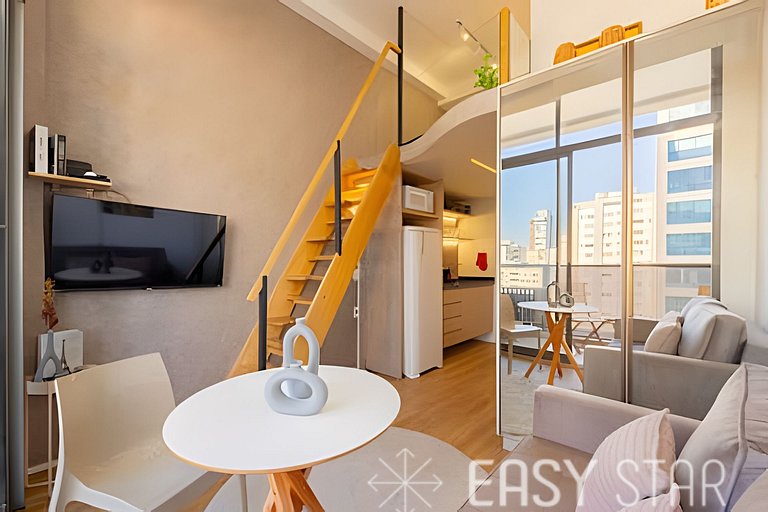 East Star - Belo Studio com mezanino em Moema - LV01I