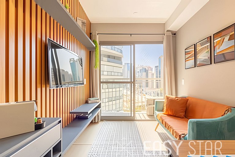 Easy Star - Charmoso apto de 1 quarto na Av. Santo Amaro - M