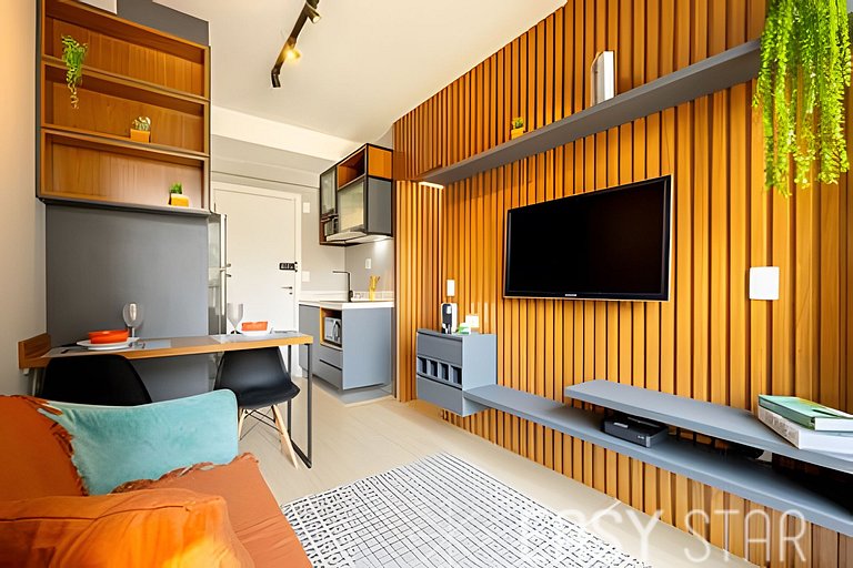 Easy Star - Charmoso apto de 1 quarto na Av. Santo Amaro - M