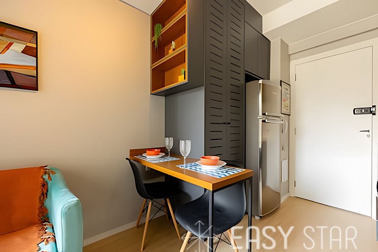 Easy Star - Charmoso apto de 1 quarto na Av. Santo Amaro - M