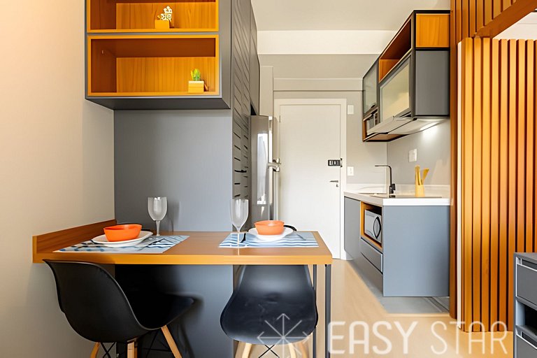 Easy Star - Charmoso apto de 1 quarto na Av. Santo Amaro - M