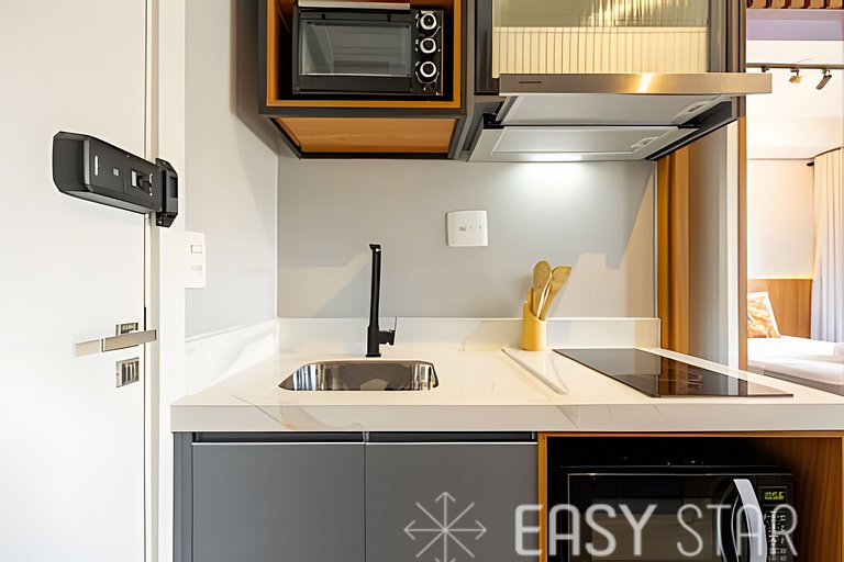 Easy Star - Charmoso apto de 1 quarto na Av. Santo Amaro - M